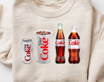 Sudadera de Coca-Cola Light, camiseta para amantes de la Coca-Cola Light, camiseta divertida de refresco, suéter para amantes de la Coca-Cola, regalo para amantes de la Coca-Cola, manga larga de Coca-Cola Light