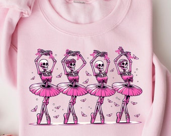 Moletom Dancing Skeletons Breast Cancer, Camiseta Skeletons Pink Ribbon, Camiseta Breast Cancer Halloween, Presente de Halloween, Camiseta Breast Cancer