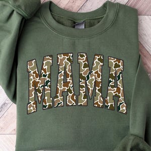 Hunting Mama Sweatshirt, Duck Hunting Tshirt, Mama Of Hunters Shirt, Mothers Day Tee, Camo Mama Gift, Mom Life Crewneck, Mother&#39;s Day Outfit
