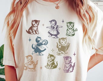 Retro Kätzchen T-shirt: 50er Jahre Style Cat Mom T-Shirt