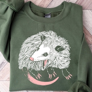 Opossum Sweatshirt, Opossum Lover T-shirt, Cute Screaming Opossum Shirt, Nature Inspired Apparel, Animal Lover Gift, Retro Women Tee