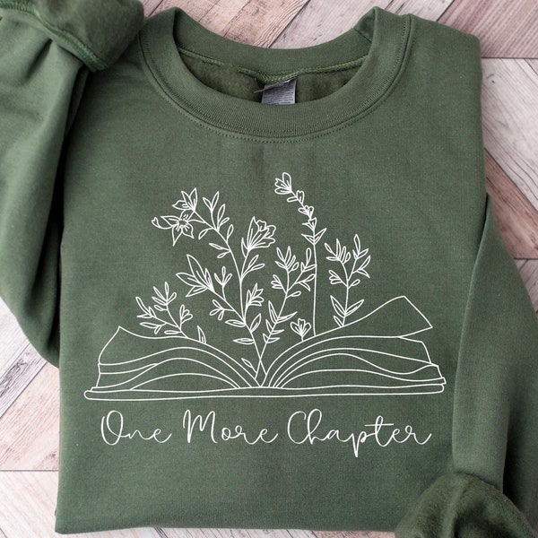 Retro Book Lover Gift, Reading Sweatshirt, Just One More Chapter Sweater, Books Club Matching Pullover, Gift For Librarian, Aesthetic Hoodie