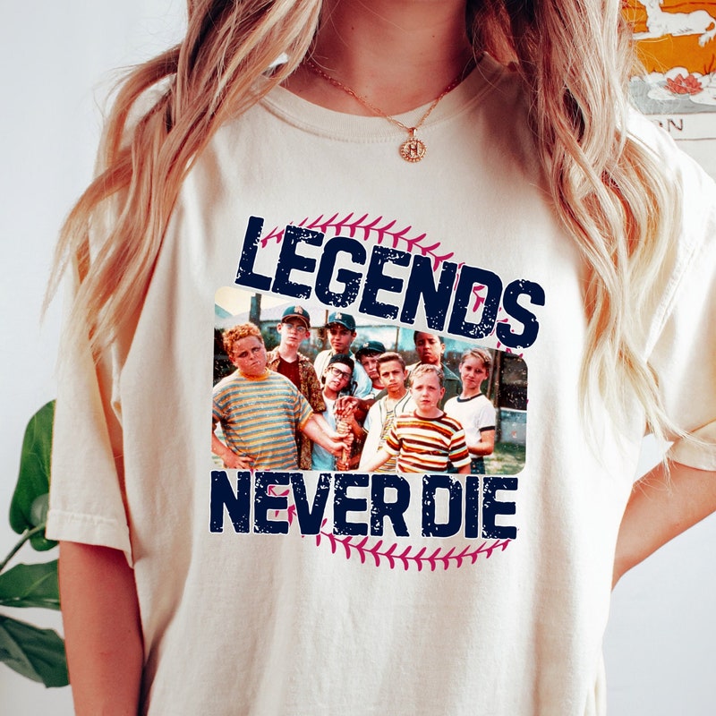 Retro Comfort 1990s Sandlot Legends Never Die Shirt, Baseball T-Shirt, Baseball Squad Crew Shirts, Baseball Team Tee