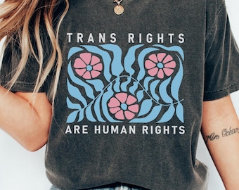 Retro Comfort T-shirt, Protect Trans Folks Shirt, Colorful Matisse Sweatshirt, Inspired Floral Transgender Gift, Gender Queer Pride Tee