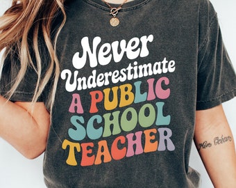 Never Underestimate A Public School Teacher Kamala Harris Shirt, Harris Walz 2024 Rally Tee, Tim Walz DNC Quote Sweatshirt, Educator Gift