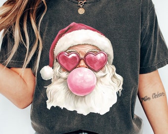Santa Bubble Gum Christmas Tshirt, Christmas Santa Sweatshirt, Funny Christmas Gifts, Xmas Bubble Gum Shirt, Santa Claus Christmas Sweater