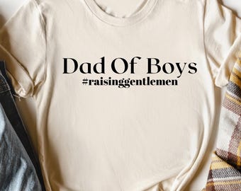 Retro comfort T-shirt papa, shirt vader van jongens, grappig vaderdagcadeau, Raising Gentlemen Crewneck, T-shirt vader verjaardag, Vaderdagoutfit