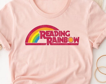 Reading Rainbow Shirt, Retro Librarian Shirt, Teacher Appreciation Shirt, Retro Comfort Rainbow School Shirt, Book Lover Gift, Bookworm Tee