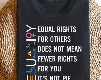 Camiseta de igualdad, sudadera de derechos iguales, camiseta de derechos iguales para los demás, regalo de derechos humanos, camiseta de justicia social, camiseta de cuello redondo LGBTQ