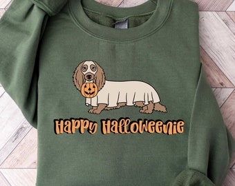 Dachshund Ghost Sweatshirt, Halloween Dog Tshirt, Spooky Season Crewneck, Dog Lover Gift Fall T-Shirt, Halloween Gift