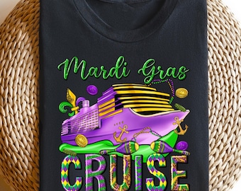 Mardi Gras Cruise Crew Shirt, Mardi Gras Cruise Family Squad T-shirt, Matching Family Carnival Outfit, Mardi Gras Cruise Vacation Gift