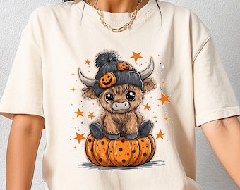 Moo I Mean Boo Shirt, Funny Fall Pumpkin Cow Tshirt, Retro Halloween Highland Cow Tee, Halloween Cute Cow Sweatshirt, Preppy Spooky Cow Tee