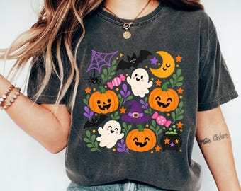 T-shirt mignon d'Halloween Comfort Colors®, T-shirt pour la saison des frissons, T-shirt citrouille fantôme, Cadeau d'Halloween