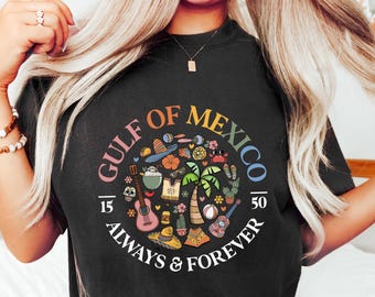 Camiseta del Golfo de México, Camiseta del Golfo de México Est. 1550, Camiseta anti-Trump sutil, Camiseta de la Costa del Golfo, Camiseta de cuello redondo de playa mexicana, Regalo liberal