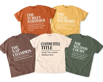Comfort Colors Turkey Day Matching Thanksgiving Family Shirts, Definition T-Shirts, Cousin Thanksgiving Outfit