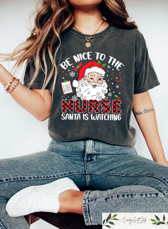 Nurse Christmas Shirt, Christmas Nurse Sweatshirt, Retro Santa Nurse Tshirt, Icu Peds Nurse Pediatric Nurse Christmas Gifts, Nurse Sweater
