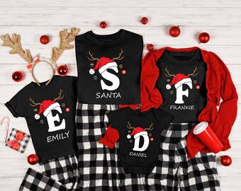 T-shirt de Noël personnalisé avec nom de famille 2026, T-shirt Noël 2026, T-shirt pyjama de Noël pour la famille, Haut de Noël, Tenue de Noël personnalisée
