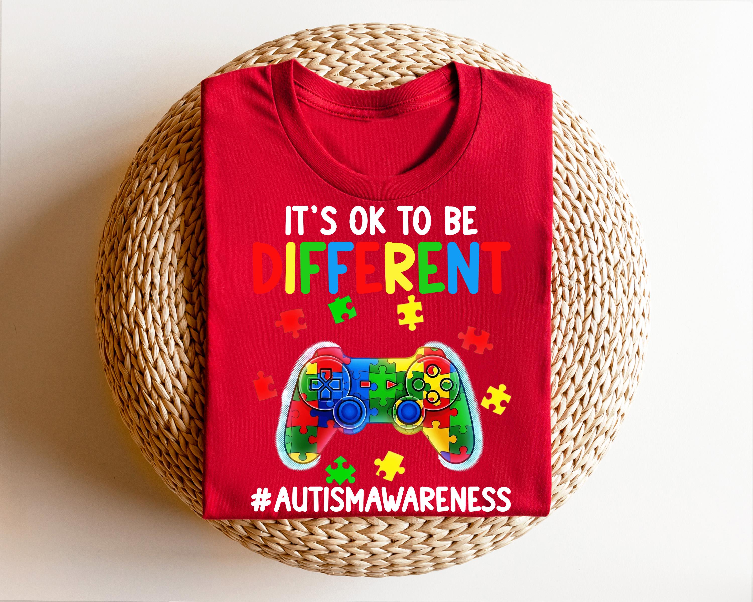 It’s OK to Be Different Autism Gamer Shirt, Autism Awareness Game ...