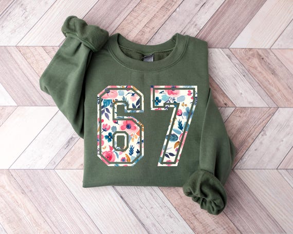 Floral Six Seven Sweatshirt, Cute 6 7 Shirt, Funny 67 Meme Tshirt For For Teens, Gen Alpha Kid Top, Flower 6 7 Teacher Crewneck, 6 7 Sweater
