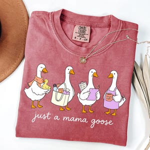 Comfort Colors Mama Goose Shirt, Funny Mom Life Tee, Cute Mother’s Day Gift, Relatable Mom Humor Graphic Tshirt, Mama Matching Outfits image 3