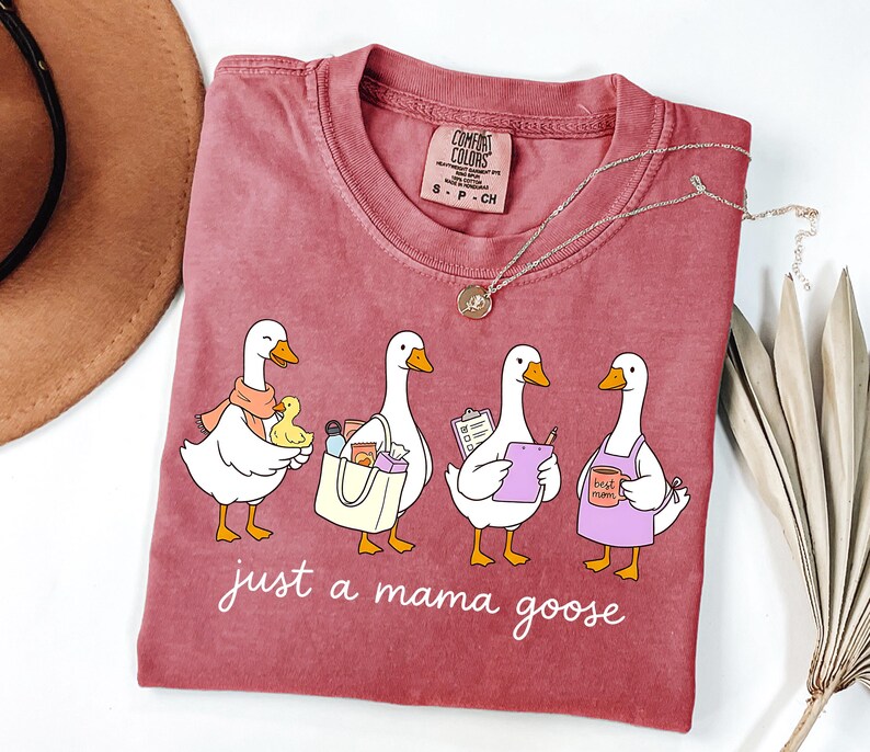 Comfort Colors Mama Goose Shirt, Funny Mom Life Tee, Cute Mother’s Day Gift, Relatable Mom Humor Graphic Tshirt, Mama Matching Outfits image 3