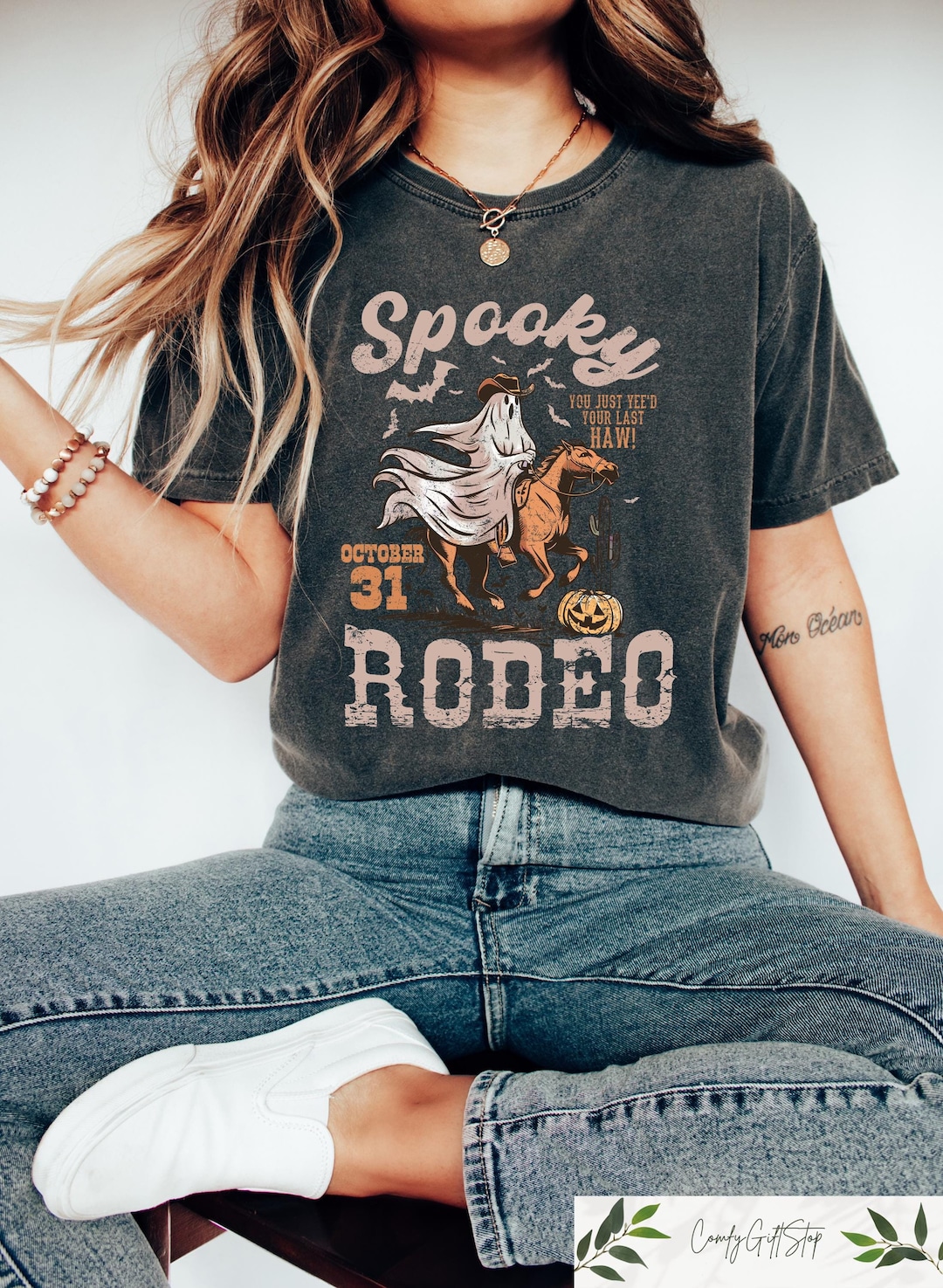 Western Halloween Shirt, Spooky Rodeo Shirt, Halloween Skeleton Shirt ...