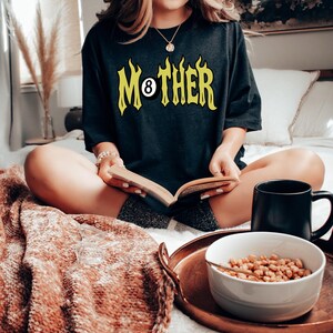 Comfort Colors® Mother Shirt, Trendy 8 Ball Mother Tee, Lucky Mama Tshirt, Retro Flames Rad Mom Top, Mother's Day Gift, Grunge Mama Apparel image 2