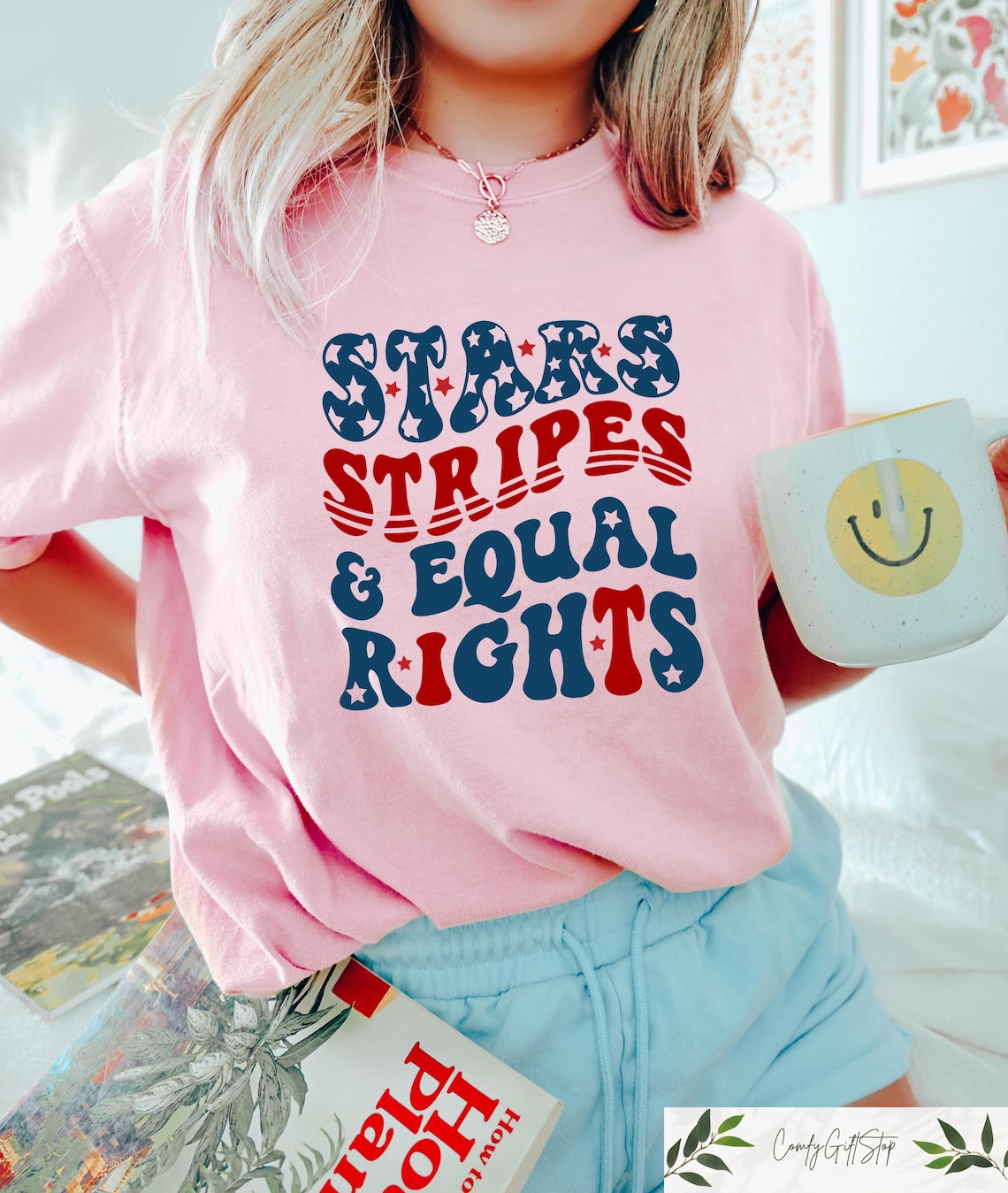 Stars Stripes and Equal Rights Shirt, Retro 4th of July T-shirt ...