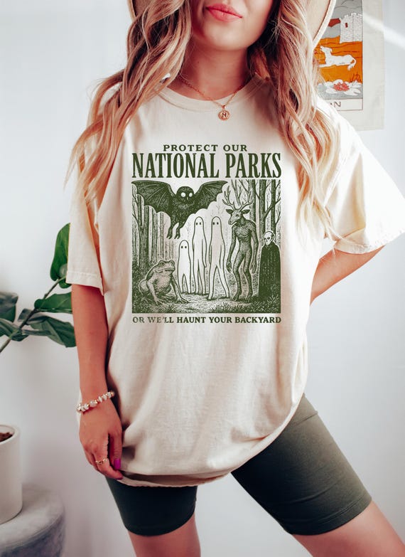 Protect Our National Parks Shirt, Cryptidcore Tee, Haunt Your Backyard Tshirt, Retro National Park Sweatshirt, Hiking Gift, Comfy Outfit