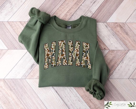 Hunting Mama Sweatshirt, Duck Hunting Tshirt, Mama Of Hunters Shirt, Mothers Day Tee, Camo Mama Gift, Mom Life Crewneck, Mother's Day Outfit