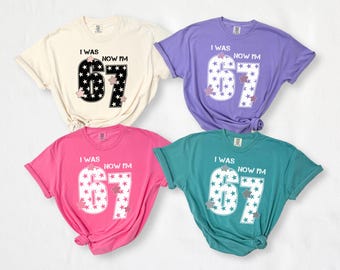 Comfort Colors® I Was 6 Now I'm 7 Birthday Shirt, Funny 7th Birthday Tee, 6 7 Meme Bday Gift For Girl, Six Seven Year Old Birthday Tshirt