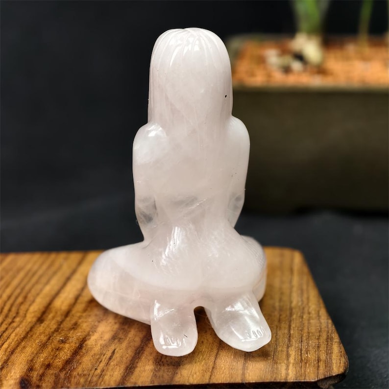 3.2" Natural rose quartz goddes, Quartz Crystal female model Carving ,Crystal female model, Mineral Specimen,Home Decor,Reiki therapy, 1pc image 11