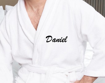 Personalized Velour Cotton Bathrobe Set: Embroidered Couple Gift, Bridal Gifts, Couples Gifts, Custom Robes
