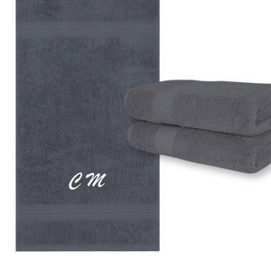 Personalized Initials Bath Towel, Embroidered Bath Towels Custom Bath Towels, Personalized Towel Custom Towels, Embroidered Towel 2Pk 30x54&quot;