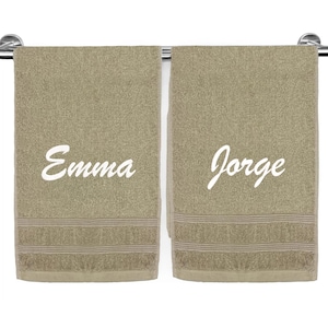 Custom Embroidered Hand Towels: Personalized Cotton Hand Towel Set, Bathroom Gifts, Housewarming Gift