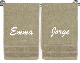 Custom Embroidered Hand Towels: Personalized Cotton Hand Towel Set, Bathroom Gifts, Housewarming Gift