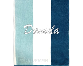 Kaufman Personalized Beach Towels 35"x70" Velour Striped Beach and Pool Towel, Custom Beach Towel Kids Pool Towel Free Embroidery & Shipping