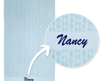 Personalized Velour Beach Towel, Monogrammed Cotton (35 x 70 in)