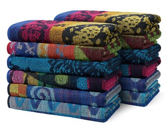 Jacquard Terry Beach Towels: 100% Cotton Pool Towel Gift Bulk (12-Pack)