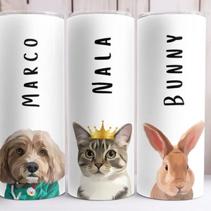 Custom dog photo tumbler personalized pet tumbler custom cat tumbler photo and name dog remembrance gift picture tumbler custom pet portrait