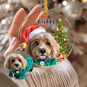 Décoration personnalisée pour animal de compagnie, décoration de chien personnalisée, portrait de chien, décoration de chat personnalisée, décoration de chien personnalisée, cadeau de Noël, cadeau commémoratif pour animal de compagnie