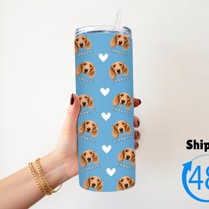 Custom Pet Tumbler Personalized Dog Cup Cat Lover Gift Pet Photo Travel Mug Custom pet Drinkware Pet Memorial Tumbler Unique Pet Gift