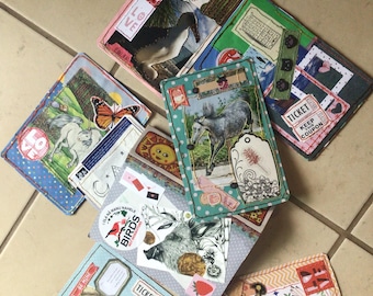 Set of loose, fully decorated journal pages