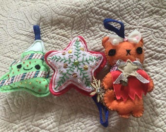 Three Christmas plushies set