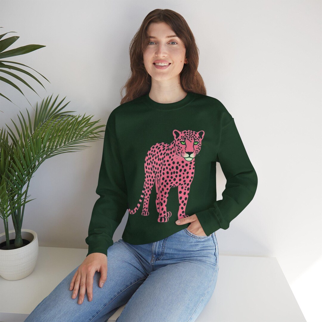 Pink Cheetah Print Women's Zip Up Hoodie