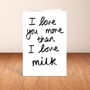 Tarjeta de felicitación para el Día del Padre/Día de la Madre/Cumpleaños Te amo más de lo que amo, tarjeta escrita a mano, linda, divertida, linda, con refranes, amor y humor, personalizable