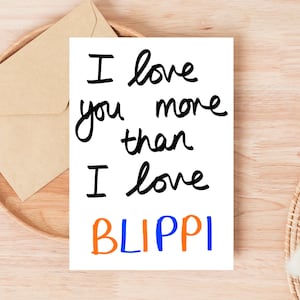 Tarjeta de felicitación para el Día del Padre/Día de la Madre/Cumpleaños Te amo más de lo que amo, tarjeta escrita a mano, linda, divertida, linda, con refranes, amor y humor, personalizable