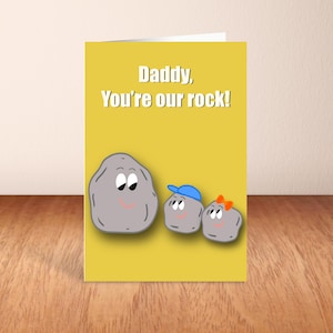 Carte de voeux pour la fête des pères/un anniversaire Vous êtes notre papa rock/my rock.