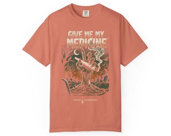 Give Me My Medicine™ T-Shirt | Retro Horror Surf Band Tee | Vintage 70s Cannabis Graphic Shirt | Comfort Colors Unisex Heavyweight Cotton
