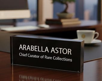 Personalized Acrylic Desk Name Plate | Custom Office Decor